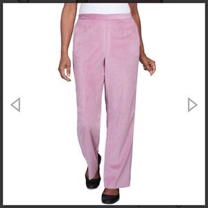 Alfred Dunner lavender lilac pull on pants sz 16 P  s pockets elasticized waist